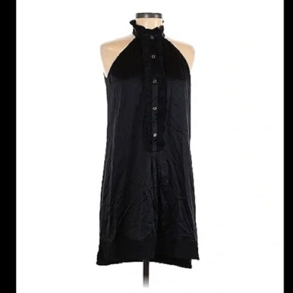 NILI LOTAN SILK HALTER DRESS - Picture 1 of 5